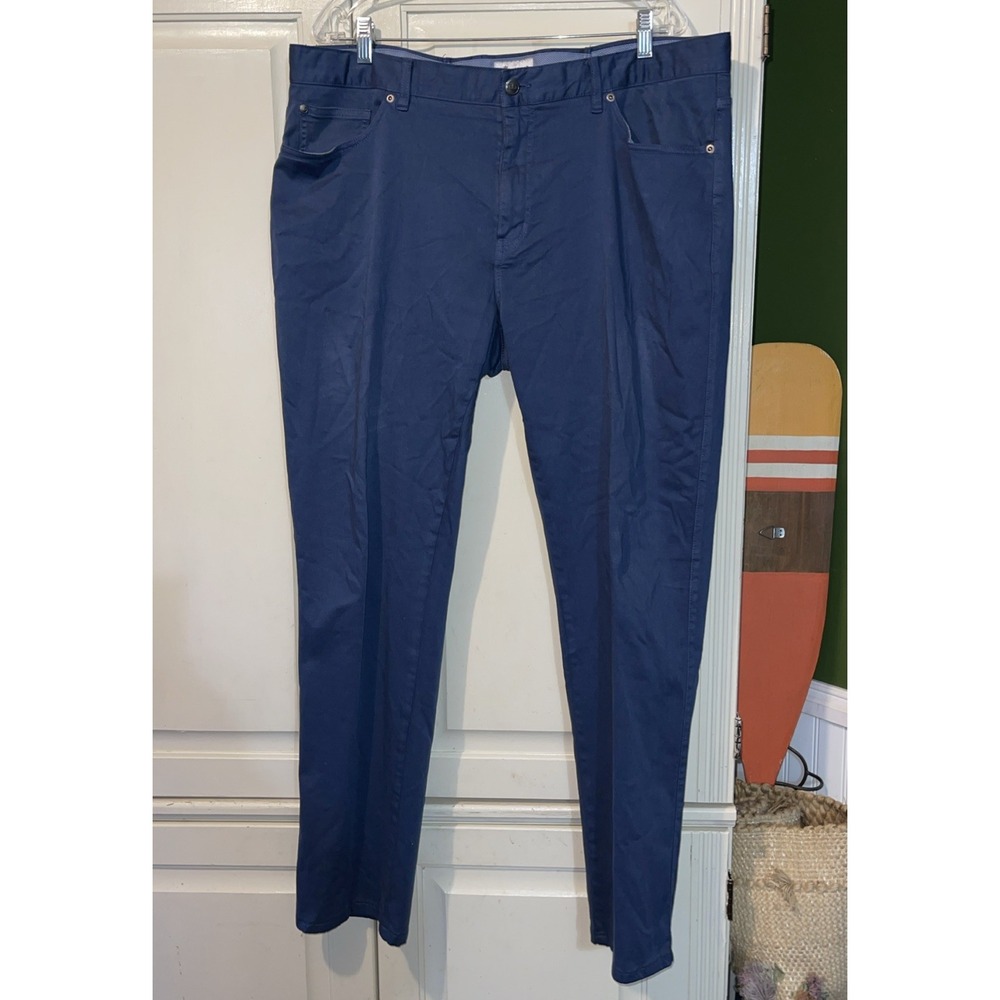 Peter Millar Crown Ultimate Sateen Pants 40 Blue Five Pocket ME0B39